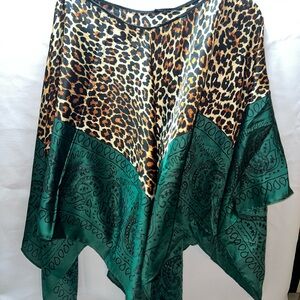 Leopard and Green Patterned Women's Caftan